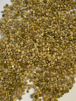 bee pollen all collected together in a bin