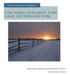 Cover of an article for farm assessments featuring a snowy field with a sunset