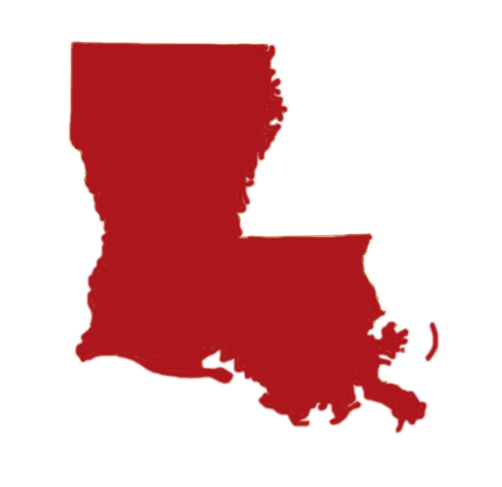 LA map colored in red