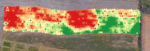 Map of crop using remote sensing to indicate vegetation upon cover crop termination.